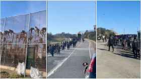 Algunas de las escenas vividas en Melilla durante el salto de inmigrantes.