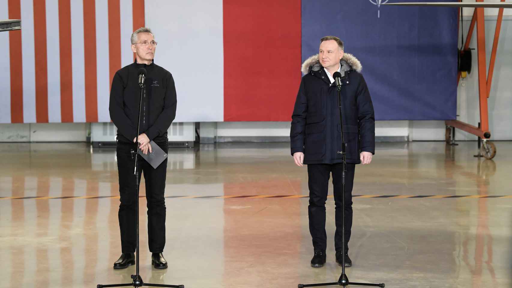 El presidente polaco Andrzej Duda y el secretario general de la OTAN, Jens Stoltenberg.