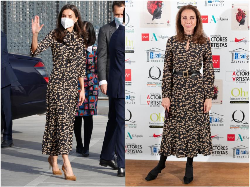 La reina Letizia y Ana Belén con el mismo vestido de Massimo Dutti.