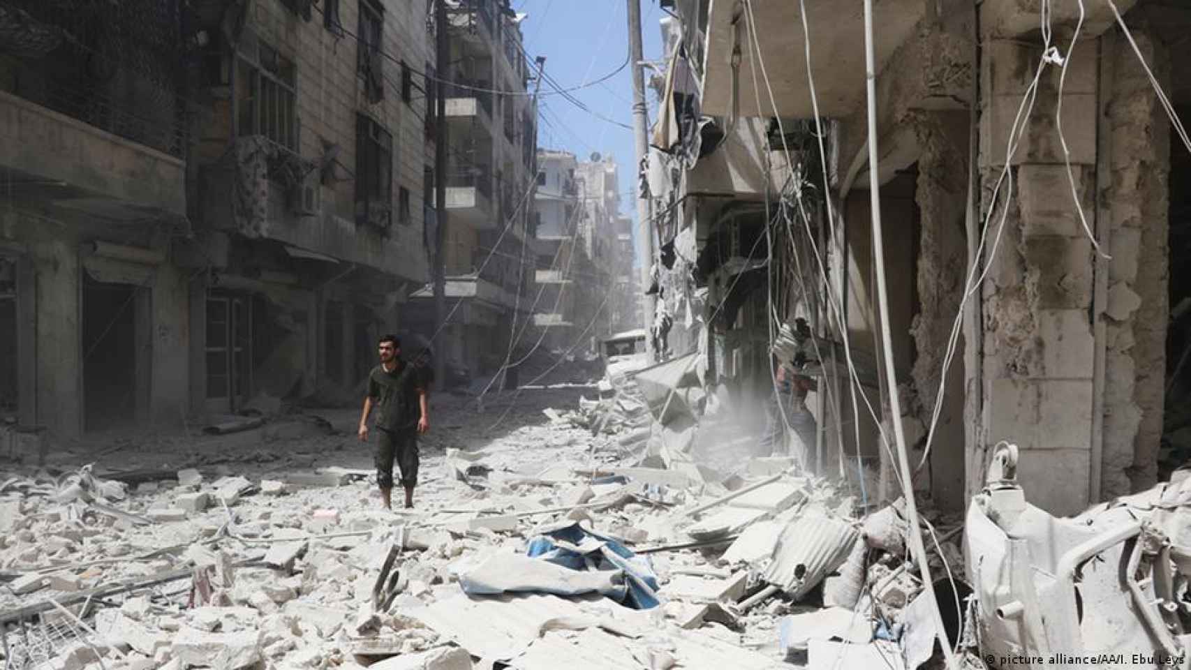 Alepo después de la guerra civil siria, en la que intervino Rusia.