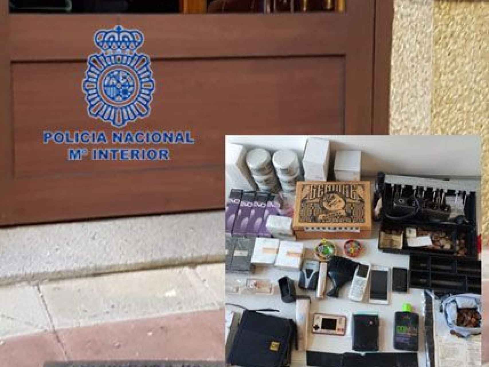 Imagen de los objetos intervenidos facilitada por la Policía Nacional