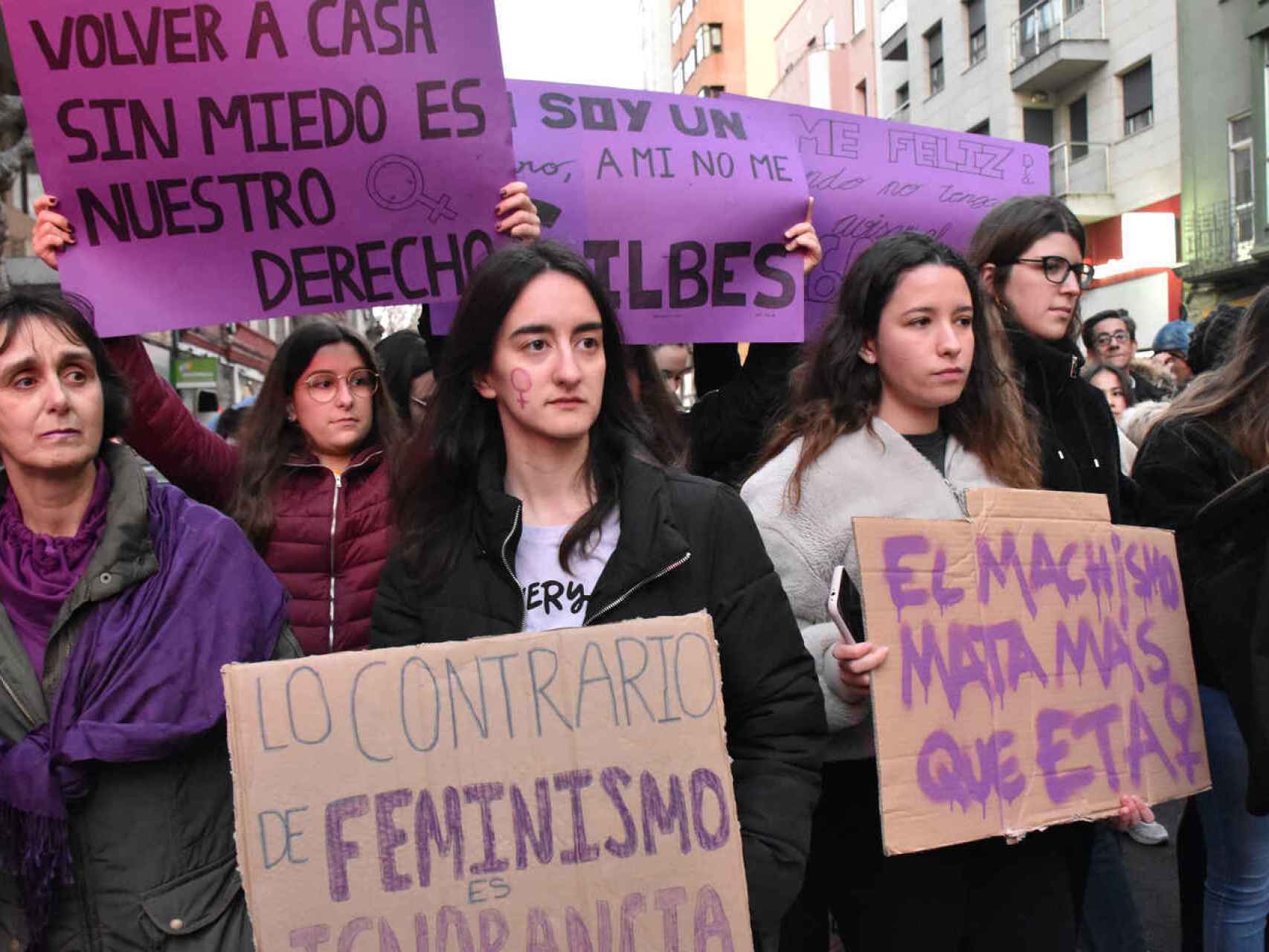 Manifestación por el 8-M en Zamora, en 2019.