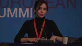Isabel Díaz Ayuso en rueda de prensa en Marsella, en la IX Cumbre Europea de Regiones y Ciudades.