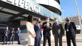 La consellera Carolina Pascual, el alcalde Carlos González y el presidente Puig en la inauguración de la sede de Effiage el pasado jueves.