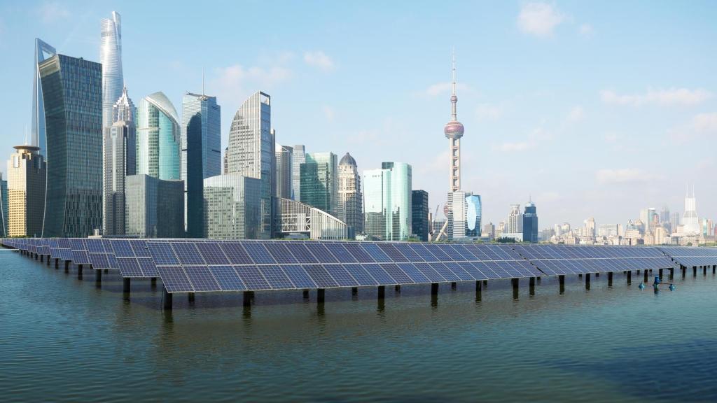 Energía verde respetuosa con el medio ambiente de desarrollo sostenible de la planta de energía solar con el horizonte de Shanghái