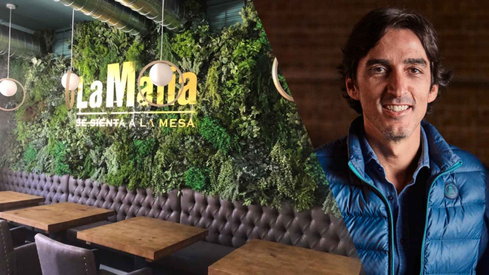 Javier Floristán, dueño y fundador de los restaurantes La Mafia se sienta a la mesa.