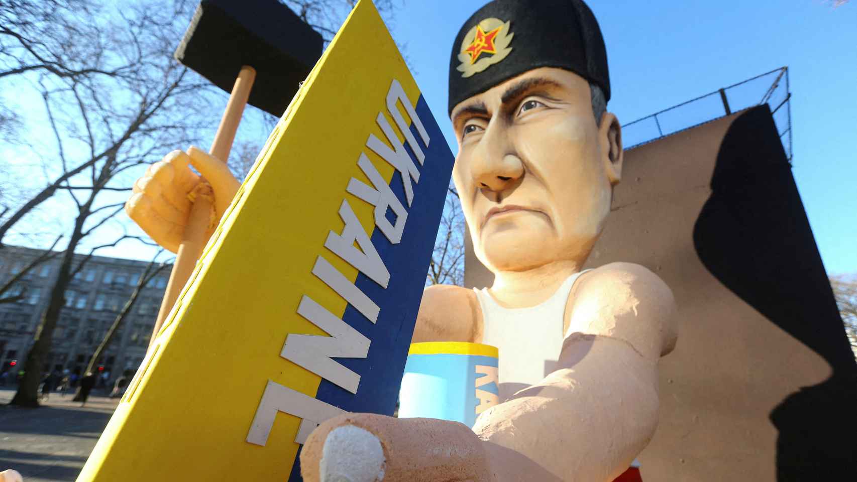 Una figura de Putin en un desfile de carnaval en Alemania.