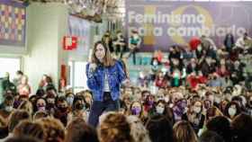 Ione Belarra interviene en el acto 'Feminismo para cambiarlo todo' celebrado en Madrid.