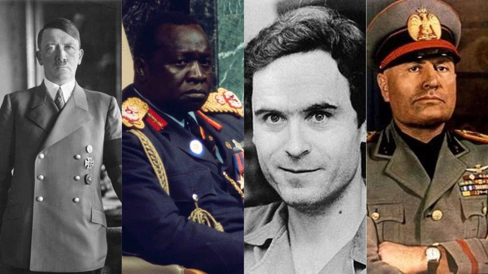 Criminales con una infancia difícil: Hitler, Idi Amin, Ted Bundy y Mussolini.