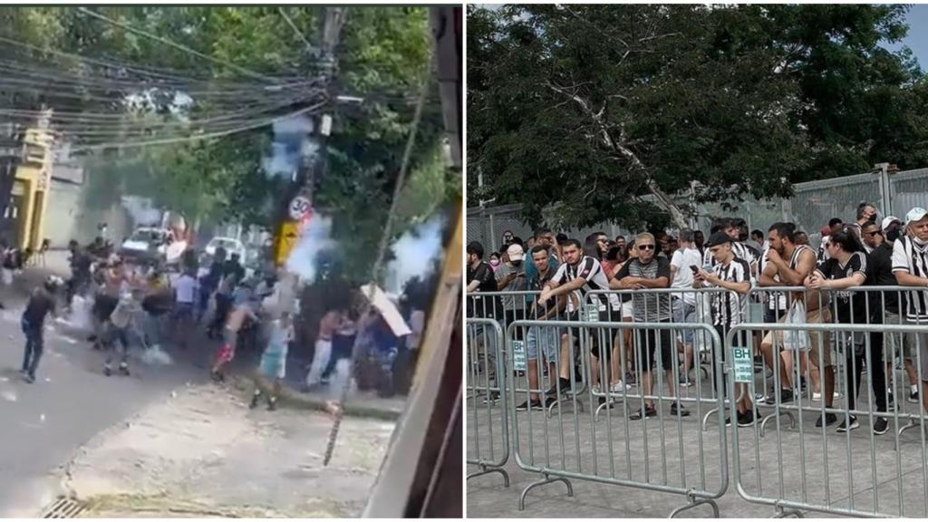 Pelea entre ultras de Cruzeiro y Atlético Mineiro