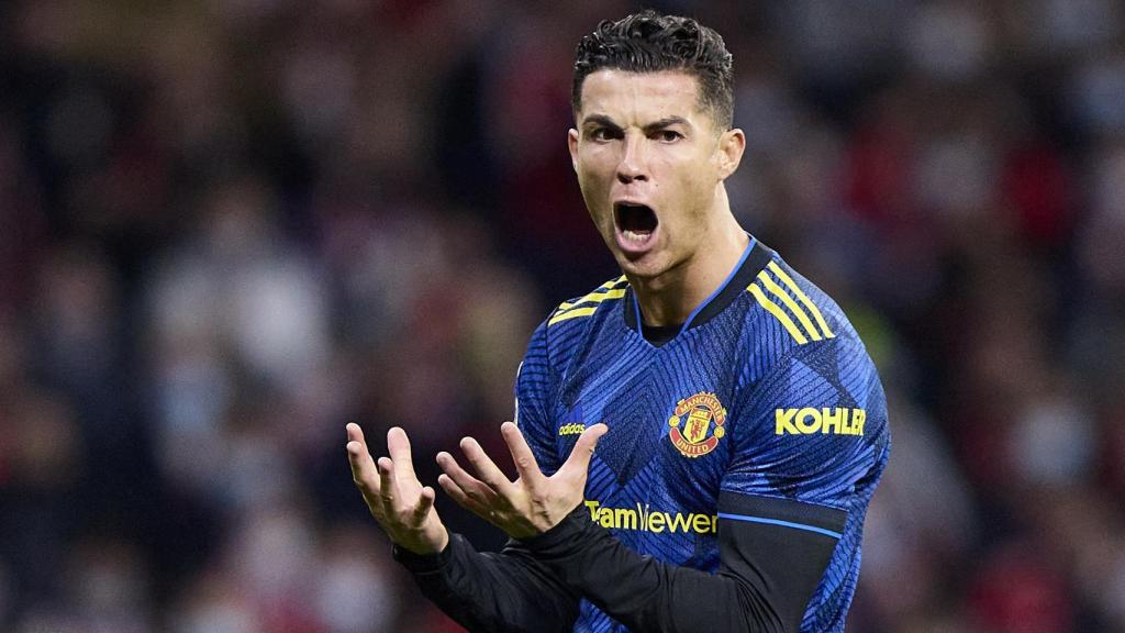 Cristiano Ronaldo, en un partido del Manchester United de la temporada 2021/2022