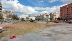 Imagen de los trabajos que ya se desarrollan en la parcela del centro de FP de Teatinos, en Málaga.