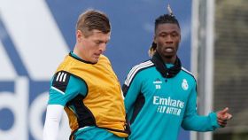 Kroos y Camavinga, entrenando con el Real Madrid