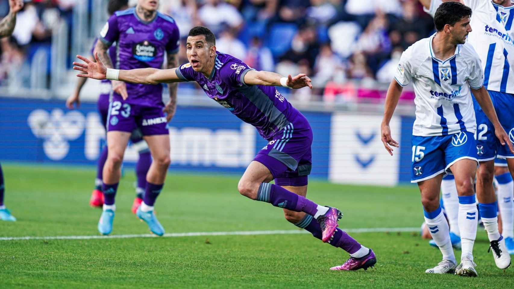 El Yamiq celebra su gol ante el CD Tenerife