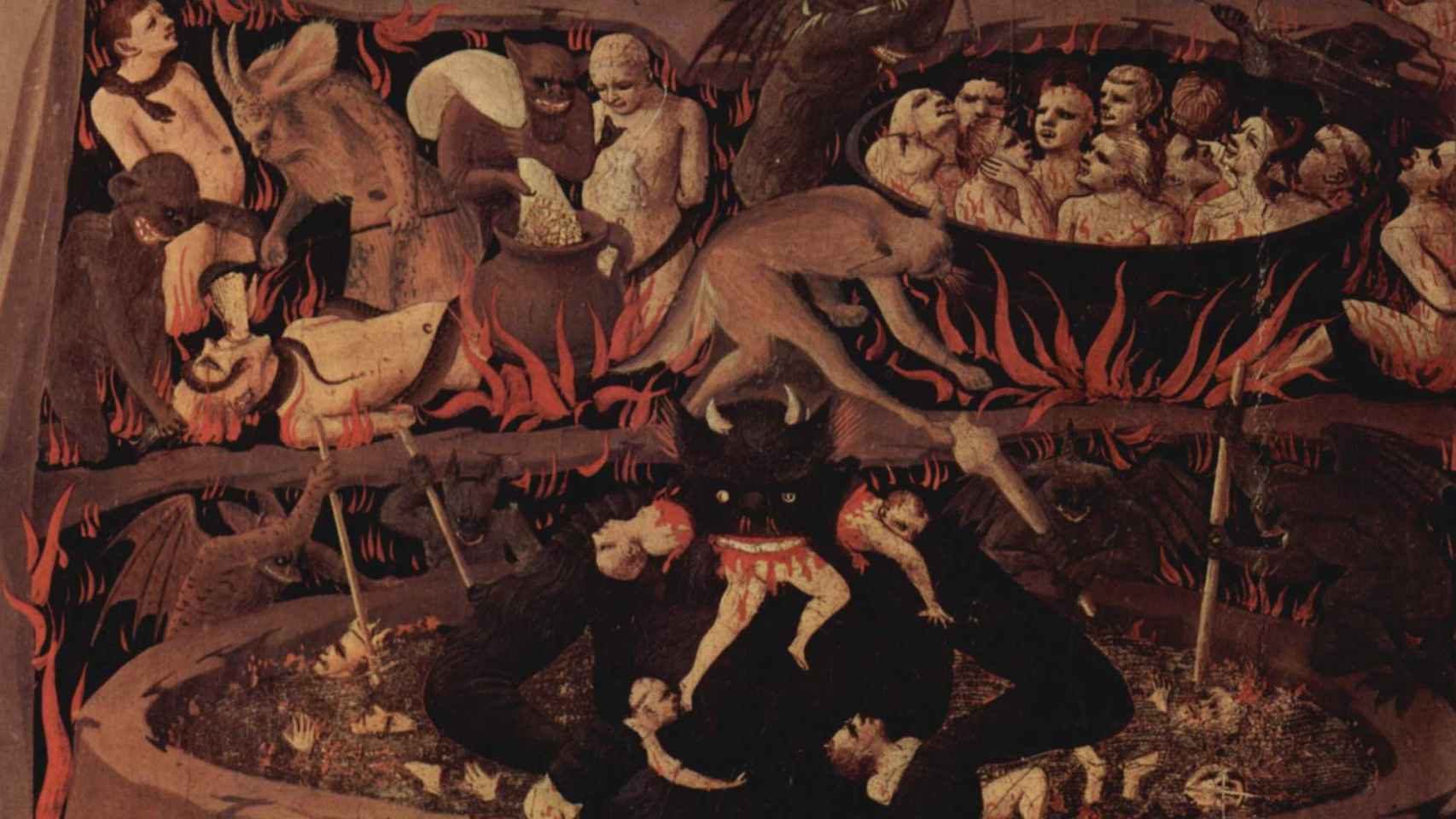 Detalle de el infierno en la obra 'El juicio final' de Fra Angelico (1431).