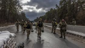 Soldados ucranianos en la región de Kiev.