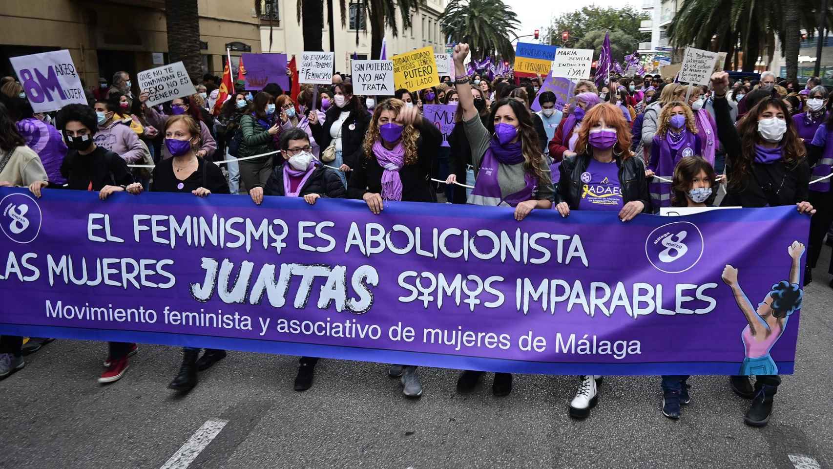Manifestación por el 8M en Málaga.