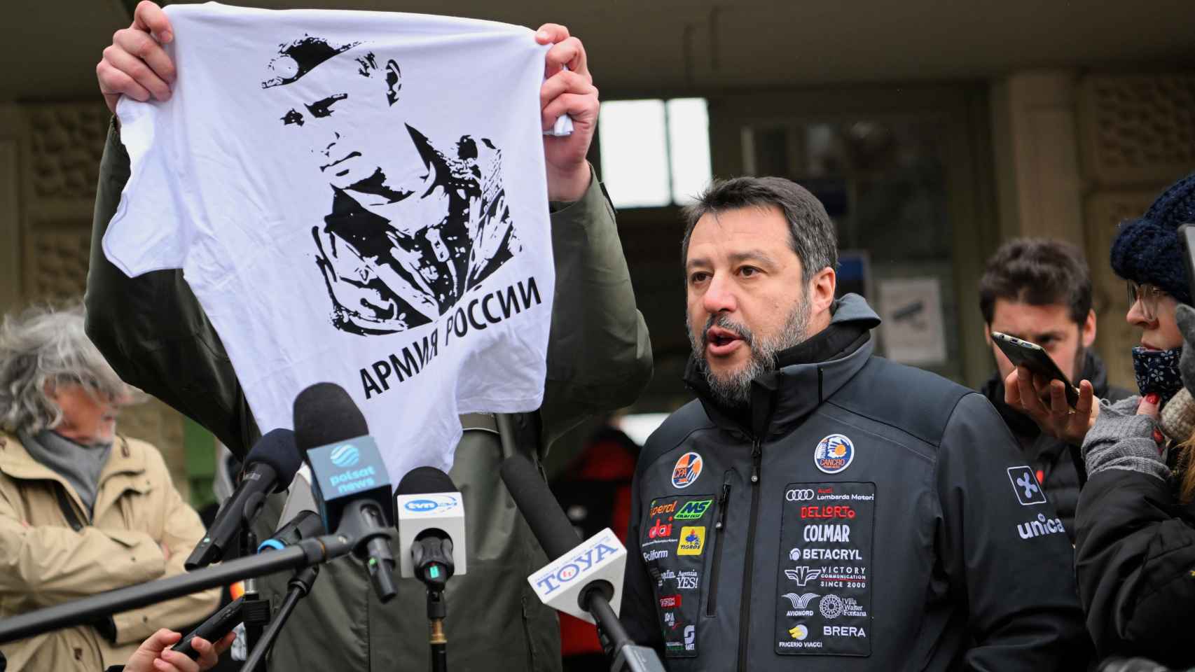 Salvini en la frontera con Ucrania.