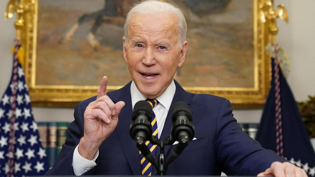 El presidente de Estados Unidos, Joe Biden, durante el anuncio del embargo al petróleo ruso