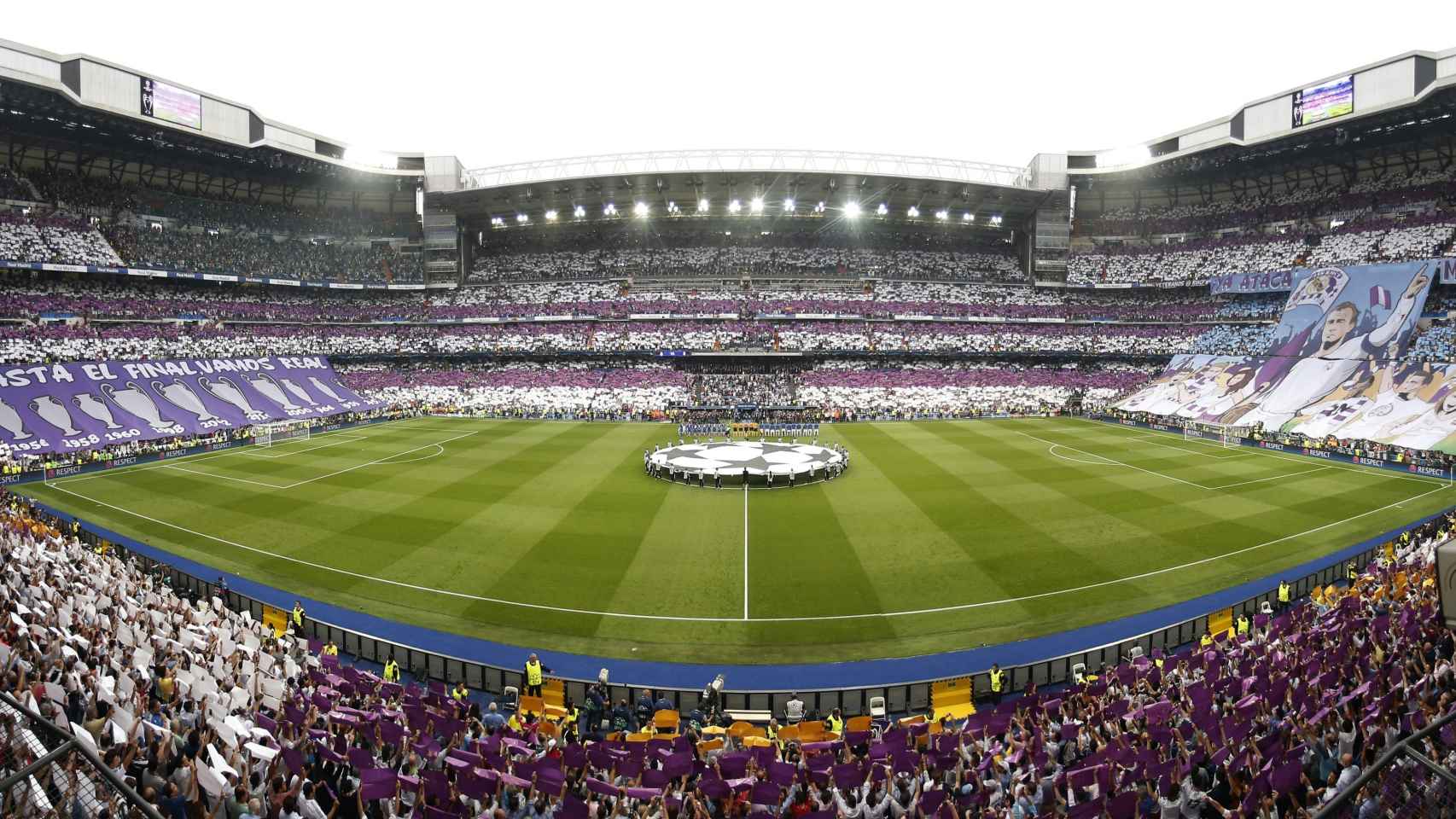 El Santiago Bernabéu en día de Champions
