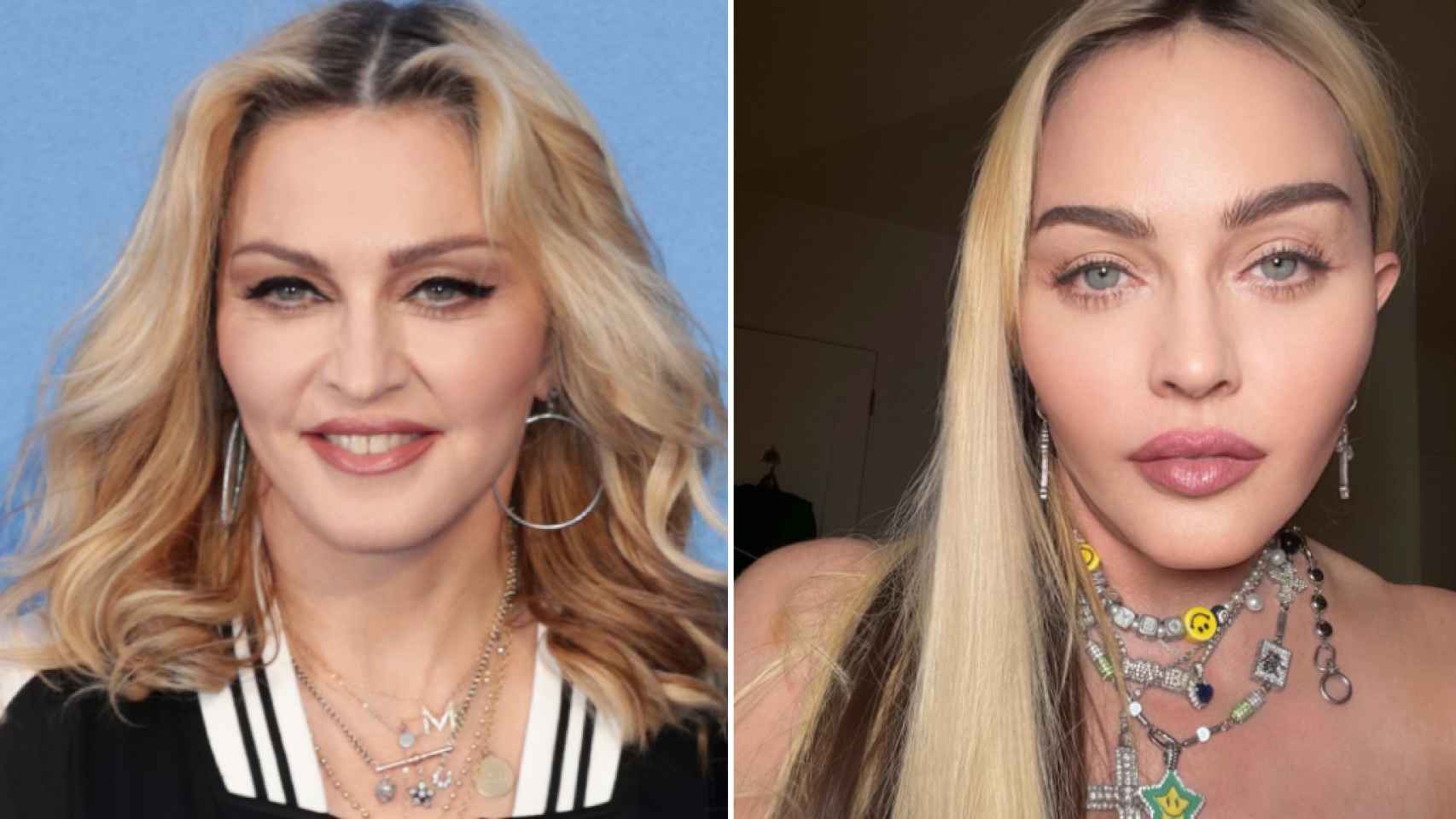 El cambio de imagen de Madonna entre 2016 y 2022.