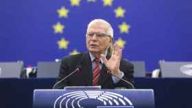 El jefe de la diplomacia europea, Josep Borrell, durante su comparecencia de este miércoles