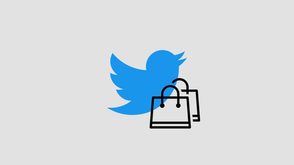 Logotipo de Twitter con una bolsa de compra.