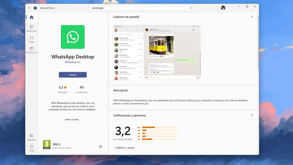 WhatsApp en la Microsoft Store