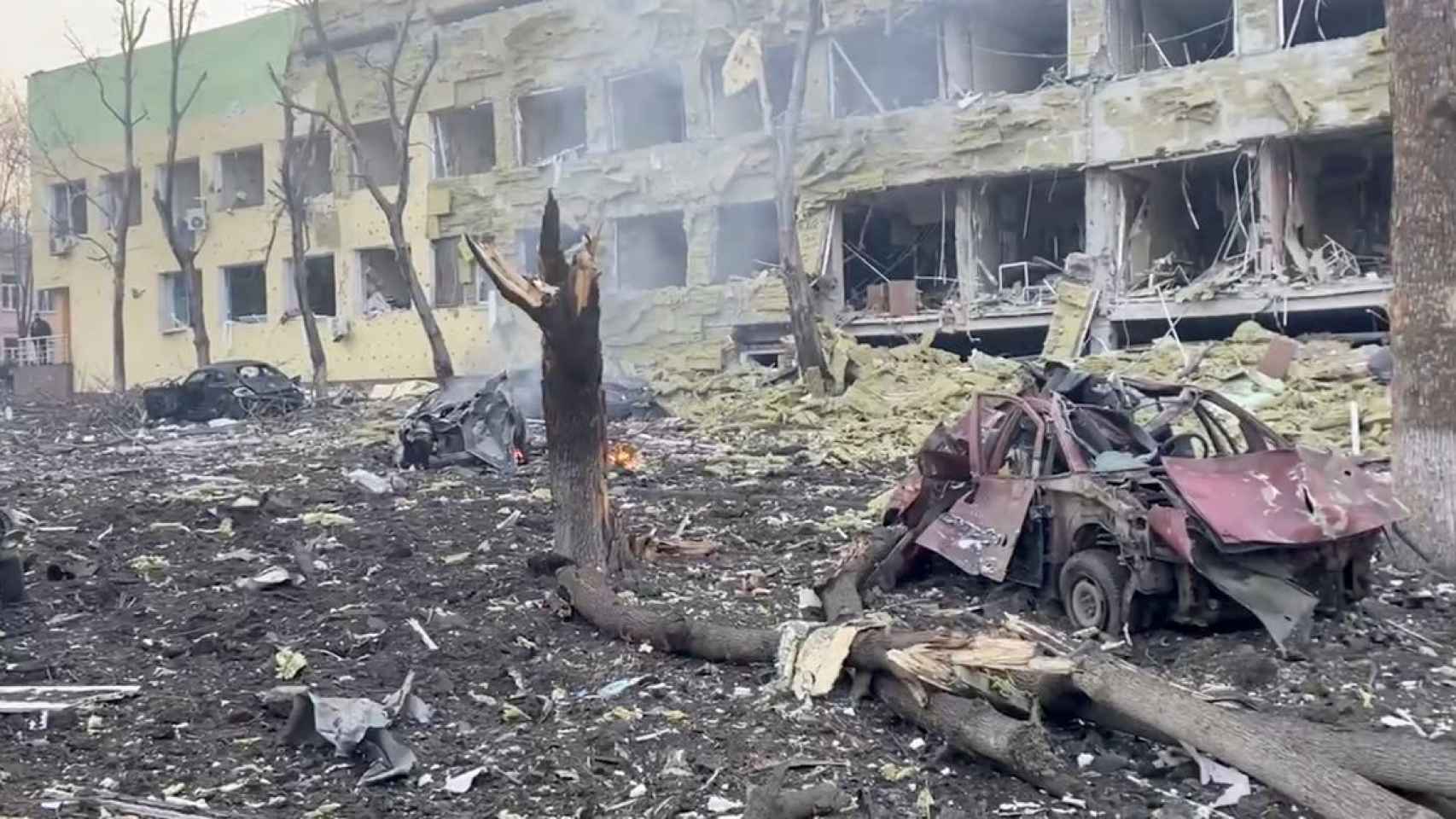 El hospital infantil de Mariúpol tras el bombardeo.