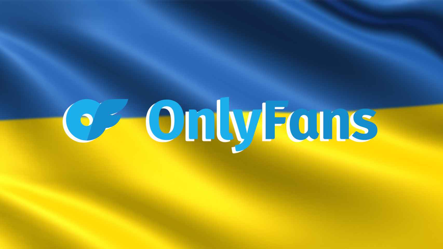 Logo de OnlyFans junto al de la bandera de Ucrania