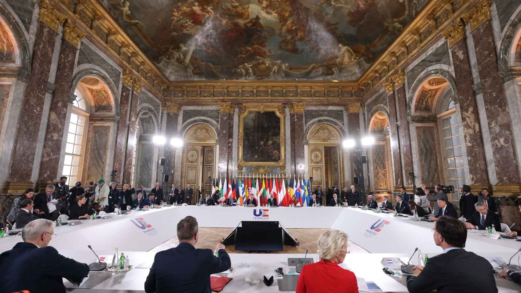 Los líderes de la UE, durante la cumbre informal de Versalles