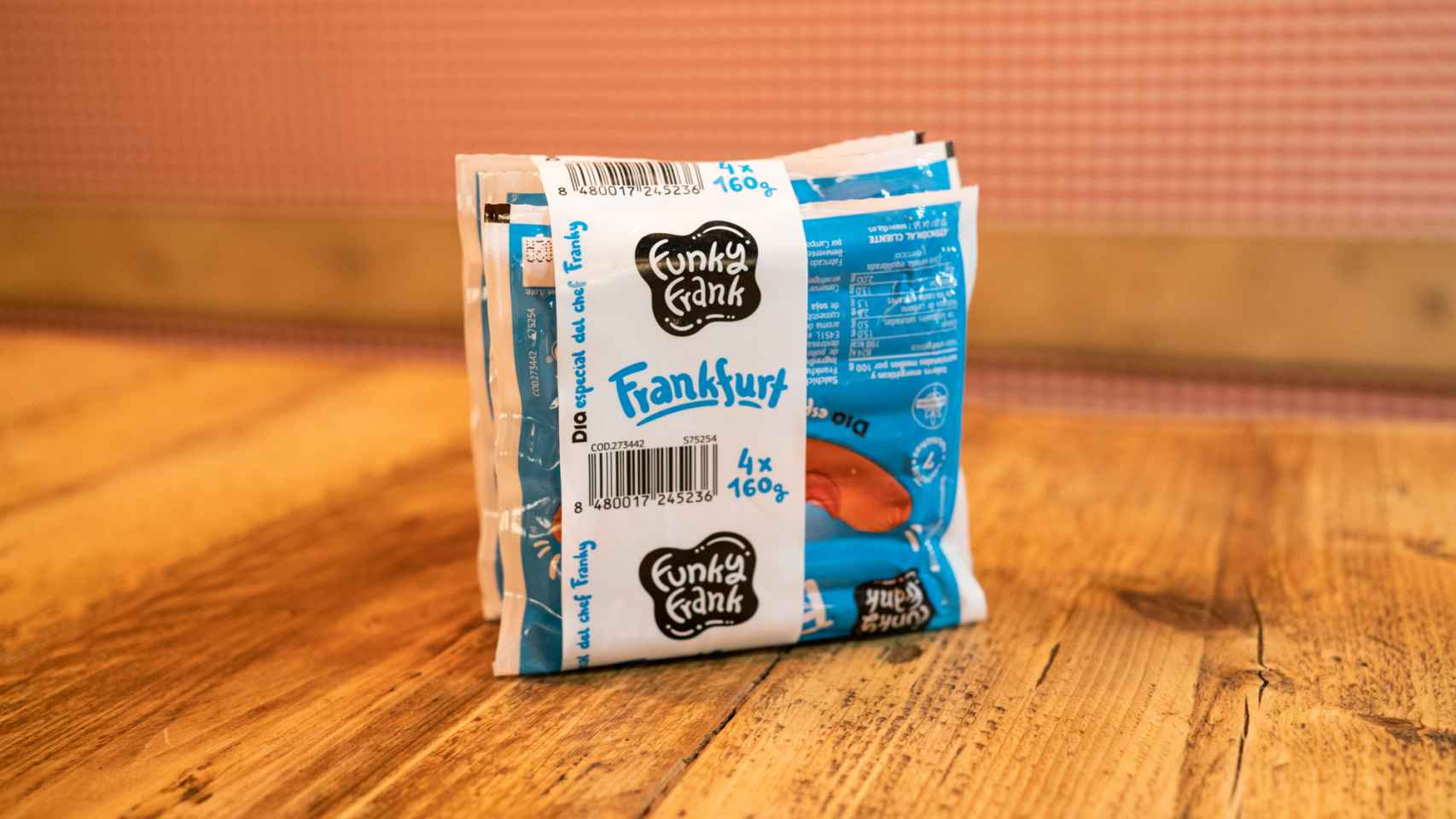 El paquete de salchichas estilo Frankfurt de Funky Frank, la marca blanca de Dia.