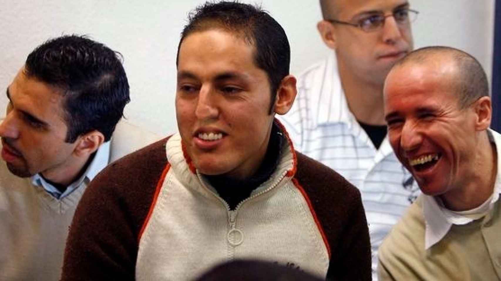 Zamal Zougam, Rachid Aglif, Rafa Zouhier y Abdelilah El Fadual, durante el juicio del 11-M.