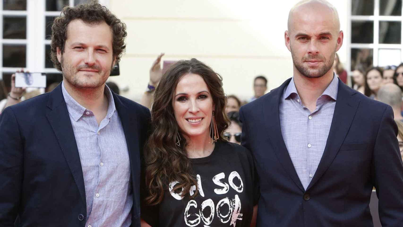 De izquierda a derecha, Telmo Iragorri, Malú y Curro Sánchez Varela, en la presentación del documental sobre la cantante en el Festival de Cine de Málaga