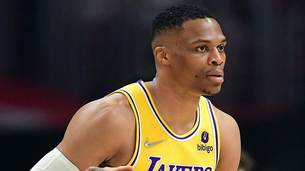 Russell Westbrook durante un partido con los Lakers