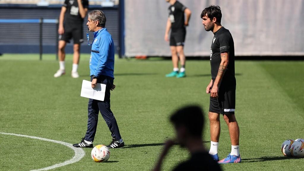 Escassi y Natxo González, en un entrenamiento.