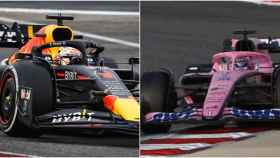 Max Verstappen y Fernando Alonso en la pretemporada de Bahréin
