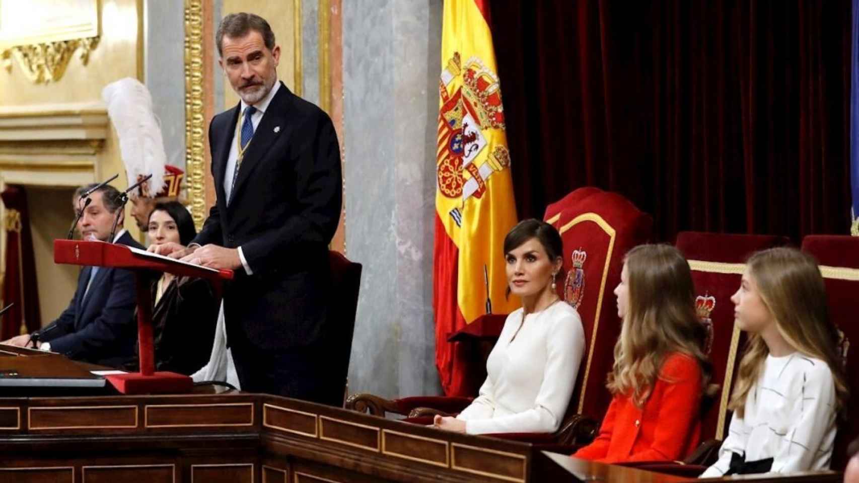 Felipe VI dirigiéndose al Congreso en el año 2020.