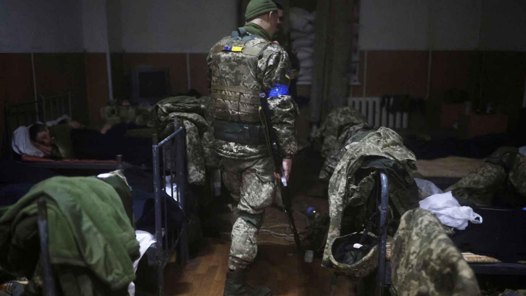 Soldados ucranianos en sus barracas, en Odesa.