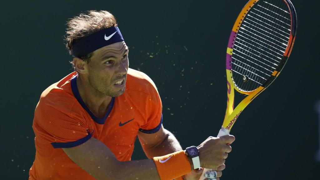 Nadal, durante el partido ante Evans.