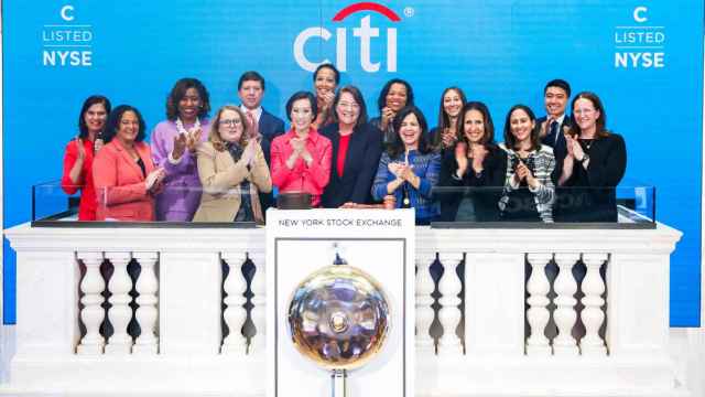 Directivas de Citi en la Bolsa de Nueva York por el Día de la Mujer.