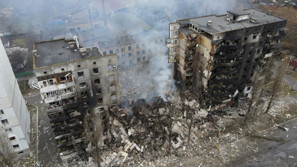 Borodyanka, a mitad de camino entre Bielorrusia y Kiev, completamente arrasada por los bombardeos rusos.