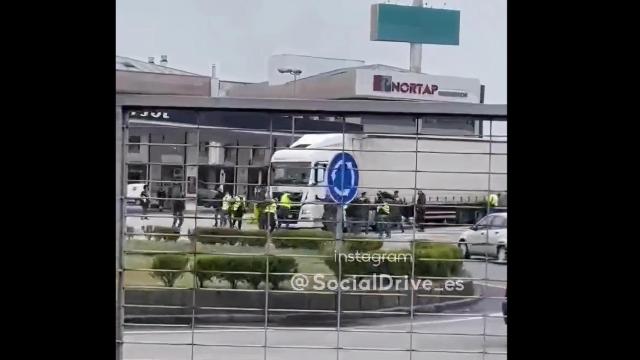 Captura del vídeo de piquetes en el polígono A Granxa, en O Porriño.