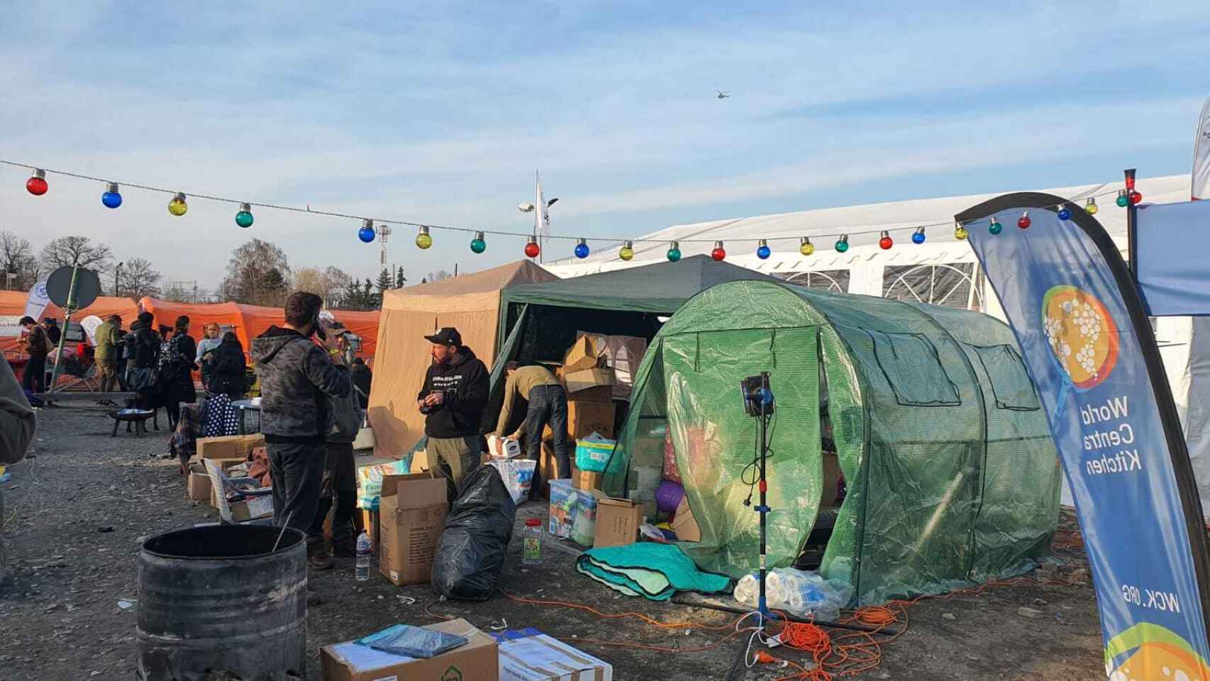 Campo de refugiados en la frontera con Ucrania