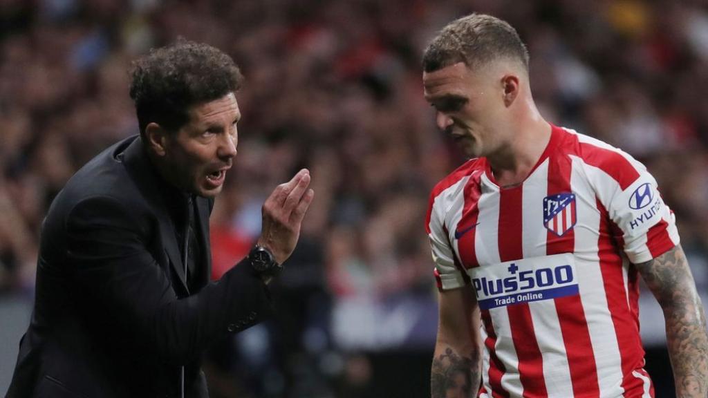 Simeone y Kieran Trippier, en el Atlético de Madrid