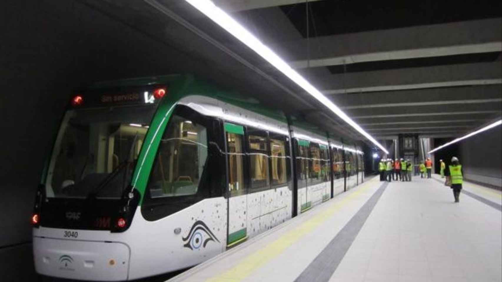 Imagen de archivo de las pruebas del Metro de Málaga.