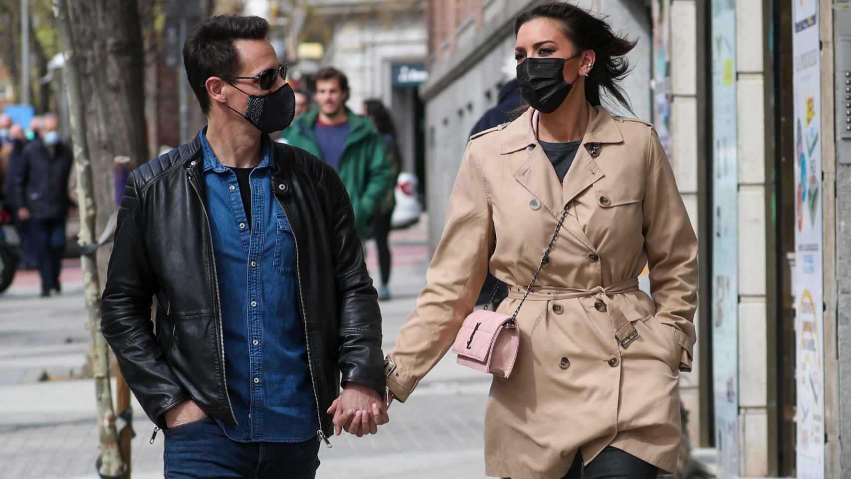 Los presentadores Christian Gálvez y Patricia Pardo paseando por las calles de Madrid el pasado 12 de marzo de 2022.