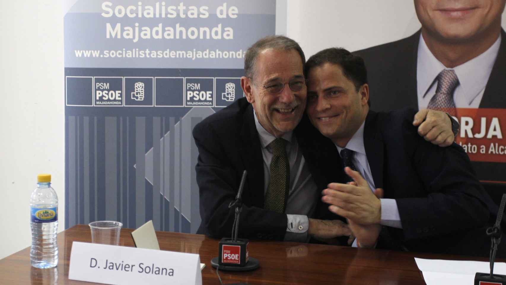 Borja Cabezón y el exministro Javier Solana.
