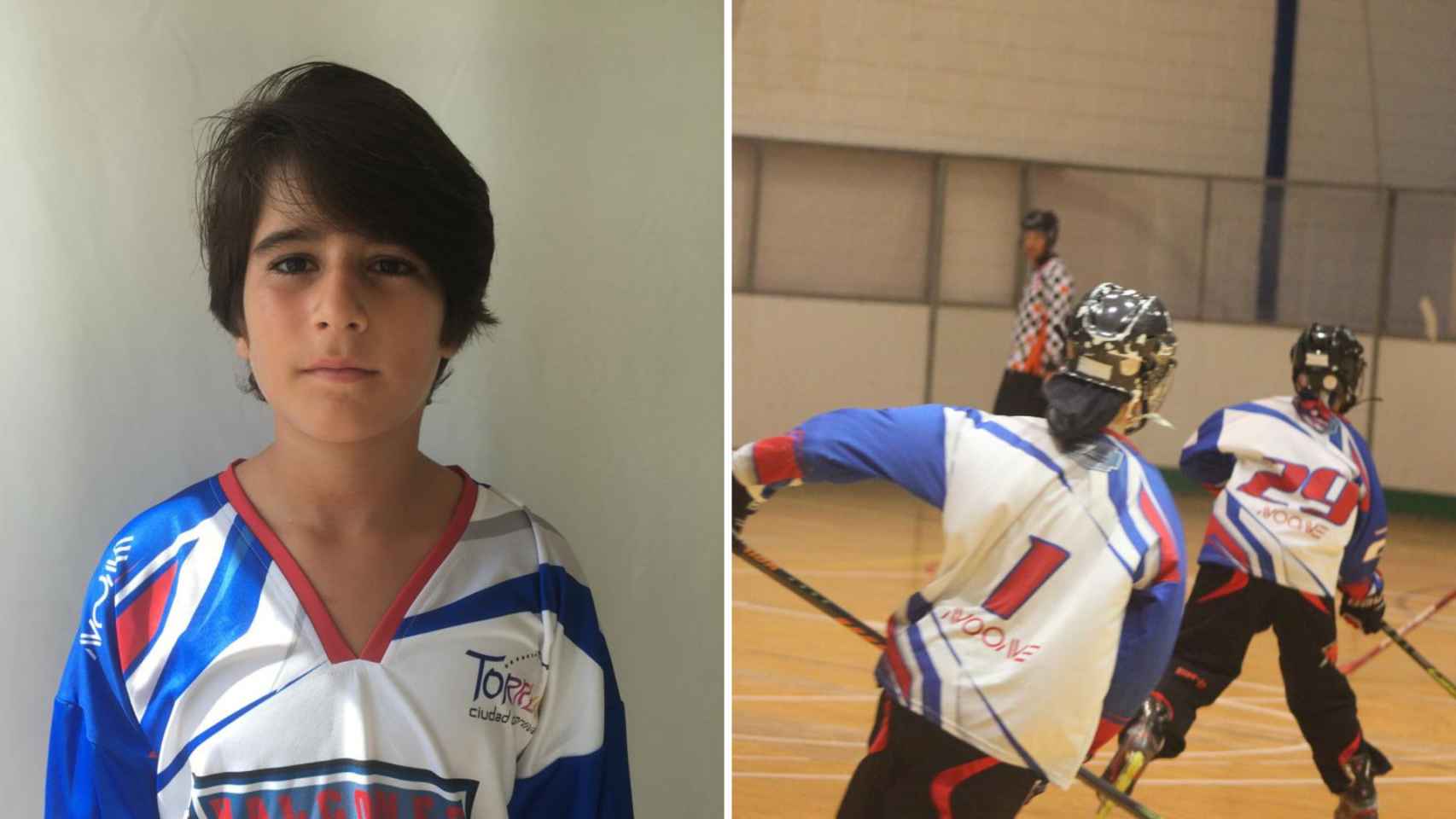 El jugador de hockey Athan Terzakis, de 10 años.