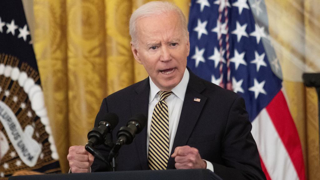 Joe Biden durante una rueda de prensa en la Casa Blanca.